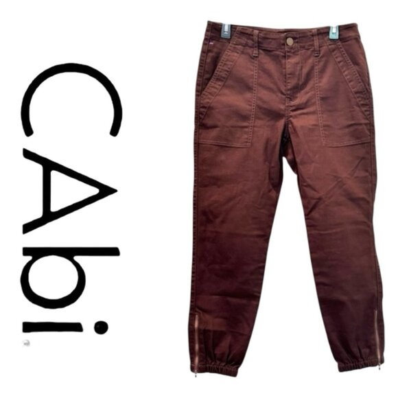 CAbi Size 8 Dark Chocolate Brown Compass Pant #4514 Cotton-Poly-Rayon-Spandex - Picture 1 of 10